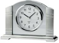 Zegary - AMS f5142 radiowy zegar stołowy szczotkowana metalowa obudowa F5142 - miniaturka - grafika 1