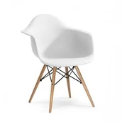 Fotele - King Home Fotel DAW biały.01 - polipropylen, podstawa bukowa K-132.WHITE.01.DAW [12570265] - miniaturka - grafika 1