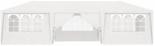 vidaXL Namiot imprezowy ze ściankami, 4x9 m, biały, 90 g/m 48529 - Pawilony ogrodowe - miniaturka - grafika 7