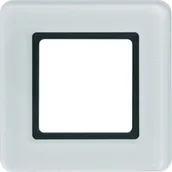 Klawisze i ramki - Hager Polo sp. z o.o. Q.7 Ramka 1-krotna do modułu podświetlenia LED, szkło, białe 10116179 - miniaturka - grafika 1