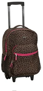Rockland Plecak na kółkach z podwójnym uchwytem, Różowy lampart, Jeden rozmiar, Plecak na kółkach z podwójnym uchwytem - Plecaki - miniaturka - grafika 2