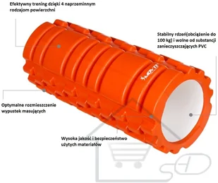 Movit Wałek do masażu 33 x 14 cm, pomarańczowy roller 20040521 - Akcesoria do masażu - miniaturka - grafika 2