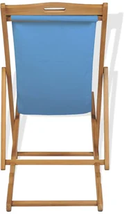 vidaXL Leżak, drewno tekowe, 56 x 105 96 cm, niebieski vidaXL - Meble turystyczne - miniaturka - grafika 5