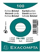 Zakładki indeksujące - Exacompta Exacompta 10800SE fiszki (opakowanie 100, 250 g, zgrzewane w folię, DIN A7, 7,4 x 10,5 cm, w linie, idealne do szkoły) 1 szt. białe 10800SE - miniaturka - grafika 1