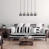 Lampy sufitowe - Näve Lampa wisząca Foro, 5-punktowa, czarna/złota - miniaturka - grafika 1