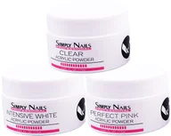 Zestawy do manicure i pedicure - Zestaw Akryl Do Paznokci Bezbarwny Różowy Biały - miniaturka - grafika 1