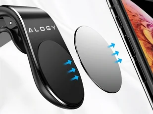 Alogy Magnetyczny uchwyt samochodowy Alogy do kratki czarny 7623X1 - Uchwyty samochodowe do telefonów - miniaturka - grafika 3