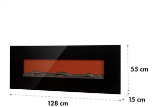 Klarstein Lausanne Long, 128 cm, 1600 W, czarny FP16-Lausanne-Black - Kominki elektryczne - miniaturka - grafika 7