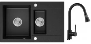 Primagran Zlewozmywak Granitowy Sewilla z Baterią Primagran 9000 MS-KG-A0+00-00+BP9000-KG+000-00 - Zlewozmywaki z baterią - miniaturka - grafika 3