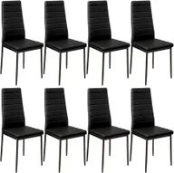 Krzesła - tectake 8 krzesła do jadalni, sztuczna skóra - czarny 404118 - miniaturka - grafika 1