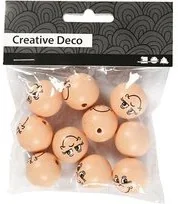Creativ Company A/S Główki z drewna, 10 sztuk - Zabawki kreatywne - miniaturka - grafika 3