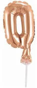Balony i akcesoria - GO Balon foliowy do patyka cyfra 0 złoty róż - 13 cm - 1 szt. BC-5RZ0 - miniaturka - grafika 1