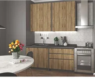 Meble kuchenne - Zestaw mebli kuchennych z blatem - dąb votan + antracyt N1-L47 - miniaturka - grafika 1