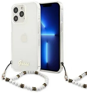 Guess GUHCP13LKPSWH iPhone 13 Pro / 13 6,1" Transparent hardcase White Pearl GUE001787-0 - Etui i futerały do telefonów - miniaturka - grafika 3