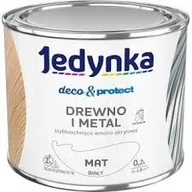 Farby zewnętrzne - Jedynka Deco Protect Drewno Metal Mat Biały 0,2L - miniaturka - grafika 1