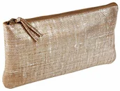 Pojemniki biurowe - Clairefontaine Clairefontaine 410038C - 'Kleo-Pathra' skórzane płaskie etui 22 x 11 cm - srebrne 410038C - miniaturka - grafika 1