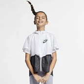 Kurtki i kamizelki sportowe męskie - Nike G NSW JKT WR ICON kurtka dziewczęca, biała/czarna, S - miniaturka - grafika 1