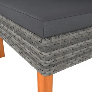 VidaXL Sofa narożna, polirattan i lite drewno eukaliptusowe 315754 - Sofy ogrodowe - miniaturka - grafika 4