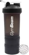 Pozostały sprzęt i akcesoria do ćwiczeń - GymBeam GymBeam Wielokomorowy szejker Blend Bottle Black White 600 ml - miniaturka - grafika 1