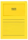 Notesy i bloczki - ELCO Elco Ordo Classico papierowe teczki organizery 220 X 310 MM 120 G/M z nadrukiem i okienkiem 180 X 100 MM błyszczący karton 100 sztuk Żółty 29489.72 - miniaturka - grafika 1