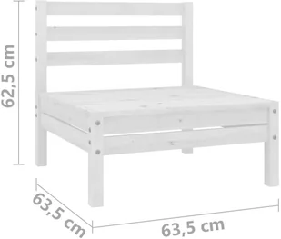 VidaXL 5-cz. zestaw wypoczynkowy do ogrodu, biały, drewno sosnowe - Meble ogrodowe - miniaturka - grafika 7