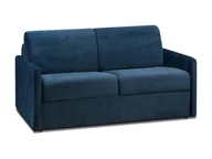 Sofy i kanapy - Vente-Unique 2-osobowa rozkładana sofa z weluru CALIFE - Kolor granatowy - Łóżko 120 cm - Materac 22cm - miniaturka - grafika 1