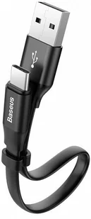 Baseus Kabel USB  Baseus Nimble kabel USB/USB-C 2A 0,23m CATMBJ-01 BSU015BLK - Kable komputerowe i do monitorów - miniaturka - grafika 4