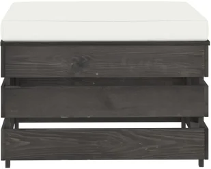 vidaXL Modułowy stołek z poduszką impregnowane na szaro drewno 3068134 - Pufy i podnóżki - miniaturka - grafika 3