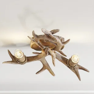 LINDBY Lindby Fibi lampa ścienna, poroże, brązowa - Lampy ścienne - miniaturka - grafika 5