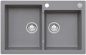 Zlewozmywaki - AXIS GROUP Zlew Mojito 140 2-komorowy moonlight grey - miniaturka - grafika 1