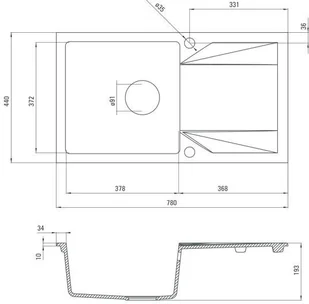 Deante EVORA zlewozmywak 1-komorowy z ociekaczem piaskowy ZQJ7113 - Zlewozmywaki - miniaturka - grafika 11