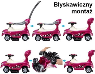 Multistore Multistore, jeździk 3 w 1, różowy - Jeździki dla dzieci - miniaturka - grafika 8