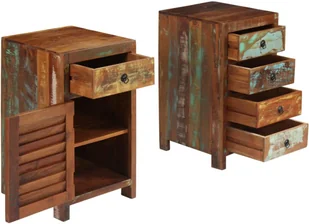 vidaXL Biurko z szafką i szufladami, drewno z odzysku, 140x50x77 cm vidaXL - Biurka - miniaturka - grafika 5