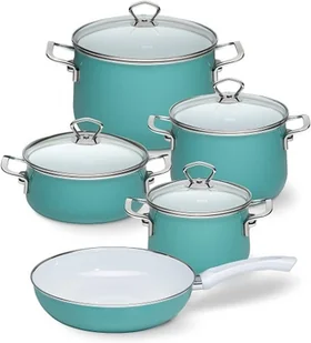 Riess Zestaw garnków emaliowanych kremowych 5-czę$48ciowy Avorio seria Premium 0558-011 - Zestawy garnków i patelni - miniaturka - grafika 2