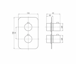 Deante Box bateria wannowo-prysznicowa podtynkowa termostatyczna chrom BXY0EBT BXY_0EBT - Baterie podtynkowe - miniaturka - grafika 4