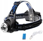 Latarki - X-balog Latarka Czołowa Czołówka XM-L T6 Zoom Usb - miniaturka - grafika 1