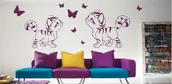 Naklejki na ścianę - Naklejka Kotki i Motylki AK013 - miniaturka - grafika 1