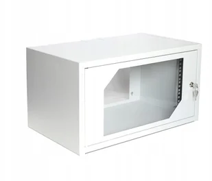 Assmann Szafka wisząca 19 6U 550x350mm drzwi szklane RAL7035 (CL-19 06U) - Szafy rack - miniaturka - grafika 3