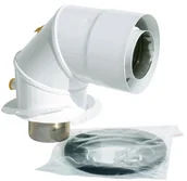 Kominy i akcesoria - Spiroflex Adapter kolanowy 80/125 do kotłów kondensacyjnych Junkers midi biały SX-TD80/125AJCKCMB - miniaturka - grafika 1