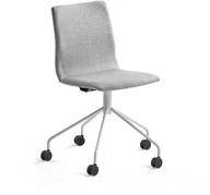Fotele i krzesła biurowe - AJ Produkty Krzesło konferencyjne OTTAWA, na kółkach, tkanina, srebrno szary, biały - miniaturka - grafika 1