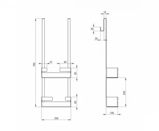 Deante Mokko Półka na kabinę typ C ADM N54K ADM N54K - Półki łazienkowe - miniaturka - grafika 2