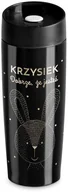 Kubki termiczne - Murrano Kubek Termiczny Termos Czarny Króliczek GRAWER KUB-C-021 - miniaturka - grafika 1