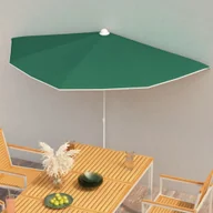 Parasole ogrodowe - vidaXL Półokrągły parasol ogrodowy na słupku, 180x90 cm, zielony 315560 - miniaturka - grafika 1
