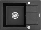 Zlewozmywaki - Maidsinks Zlewozmywak granitowy jednokomory z ociekaczem Promo 62x44 1B 1D karbon czarny) - miniaturka - grafika 1