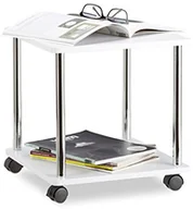 Ławy i stoliki kawowe - Relaxdays stolik na kółkach, wózek ogólnego przeznaczenia z drewna, 4 rolki, kwadratowy stolik kawowy, wys. x szer. x gł.: 41,5 x 40 x 40 cm, biały 10021870_187 - miniaturka - grafika 1