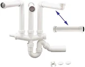 Syfony - BLANCO Akcesorium Łącznik 2x3,5-1x1,5/ 3x3,5 z syfonem sztywnym 225089 - miniaturka - grafika 1