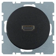 Gniazdka elektryczne - Hager Polo sp. z o.o. Gniazdo HDMI czarny połysk R.1/R.3 3315422045 - miniaturka - grafika 1