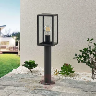 Lindby Lindby Filimon słupek oświetleniowy, szary, E27 - Lampy ogrodowe - miniaturka - grafika 2