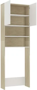 vidaXL Szafka na pralkę, biel i dąb sonoma, 64x25,5x190 cm - Toaletki - miniaturka - grafika 7