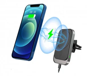 Tech-Protect Ładowarka  TECH-PROTECT CW19 MAGNETIC MAGSAFE VENT CAR MOUNT BLACK 6216990211096 - Ładowarki do telefonów - miniaturka - grafika 2